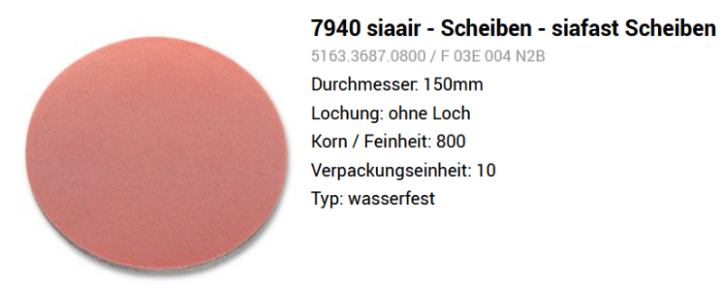 SiaAir 7940 Schleifscheiben Soft 150mm